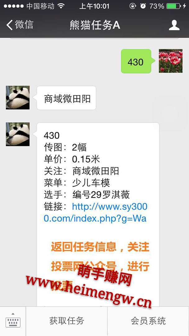 熊猫咪咪【微信投票赚钱】手机赚钱软件截图3