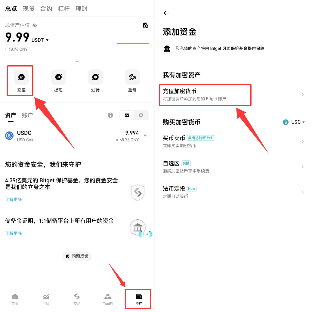 Bitget怎么充值？从币安和欧易转USDT教程