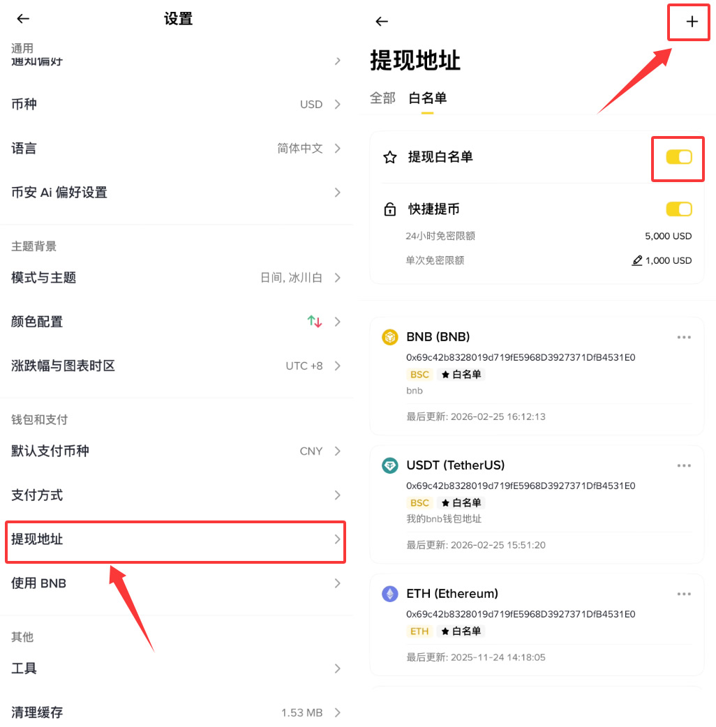 2.提现地址白名单设置操作步骤_图2