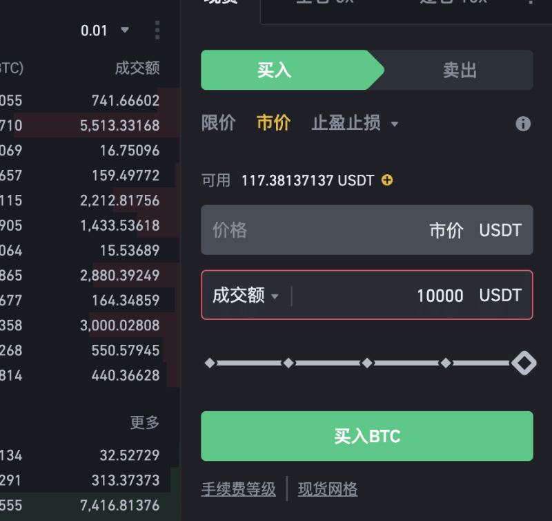 如何下达市价买入订单?