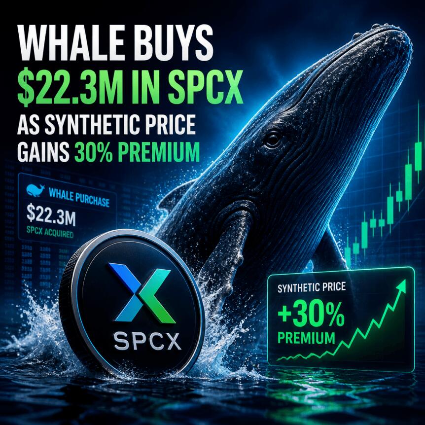 鯨魚斥資 2230 萬美元購入 SPCX，合成價格高出 IPO 30%